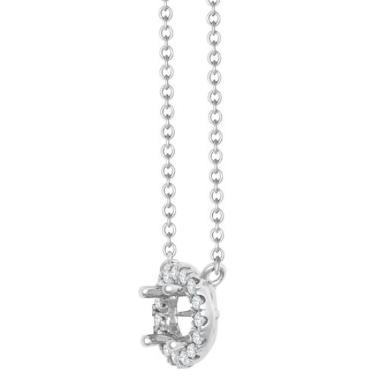 18ct White Gold 0.15ct Natural Diamond Halo Pendant with 16"-18" Chain Extender set with a 0.70ct J I1 Diamond