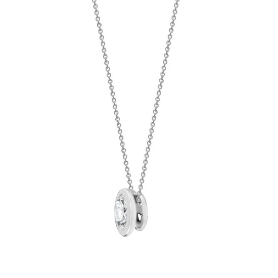 18ct White 0.70ct Threaded Rub over set Natural Diamond Pendant