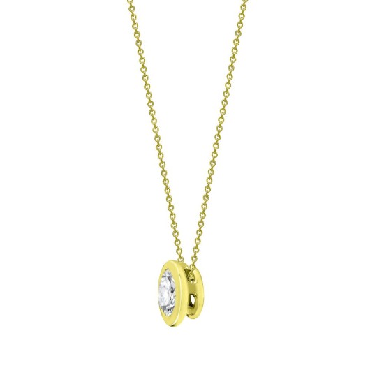 18ct Yellow 0.25ct Threaded Rub over set Natural Diamond Pendant