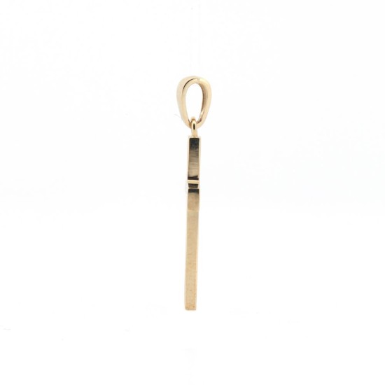9ct Yellow Gold Channel Set CZ Cross