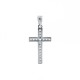 9ct White Gold Channel Set CZ Cross