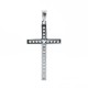 9ct White Gold Channel Set CZ Cross