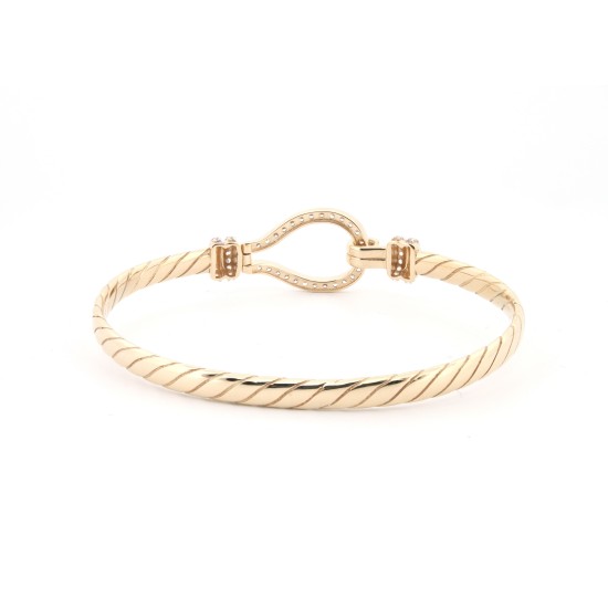 9ct Yellow Ladies hook bangle