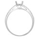 18ct White 0.17ct Natural Diamond Semi Set Ring - Holds 0.50ct