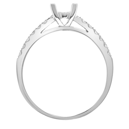 18ct White 0.17ct Natural Diamond Semi Set Ring - Holds 0.70ct