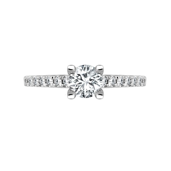 18ct White 0.17ct Natural Diamond Semi Set Ring - Holds 0.70ct 18ct White 0.17ct Natural Diamond Semi Set Ring - Holds 0.70ct