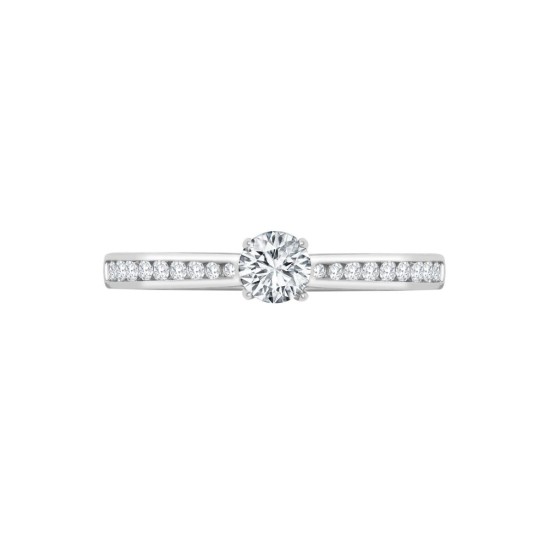18ct White Gold 0.13ct Natural Diamond Channel-set Wed-fit Ring Mount- Holds 0.25ct