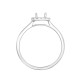18ct White Gold 0.11ct Natural Diamond Micro-set Halo Wed-fit Ring Mount- Holds 0.50ct