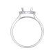 18ct White Gold 0.19ct Natural Diamond Micro-set Halo Wed-fit Ring Mount- Holds 1.00ct