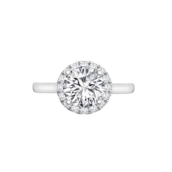 18ct White Gold 0.19ct Natural Diamond Micro-set Halo Wed-fit Ring Mount- Holds 1.00ct