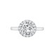18ct White Gold 0.19ct Natural Diamond Micro-set Halo Wed-fit Ring Mount- Holds 1.00ct
