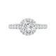18ct White Gold 0.58ct Natural Diamond Micro-set Halo and Shoulders Wed-fit Ring Mount- Holds 1.00ct