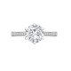 18ct White Gold 0.12ct Natural Diamond Pave set 6-claw Ring Mount- Holds 1.00ct
