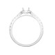 18ct White Gold 0.33ct Natural Diamond Micro-set Cushion-shaped Halo and Shoulders Wed-fit Ring Mount- Holds 0.25ct