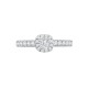 18ct White Gold 0.33ct Natural Diamond Micro-set Cushion-shaped Halo and Shoulders Wed-fit Ring Mount- Holds 0.25ct