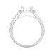 18ct White Gold 0.58ct Natural Diamond Micro-set Cushion-shaped Halo and Shoulders Wed-fit Ring Mount- Holds 1.00ct
