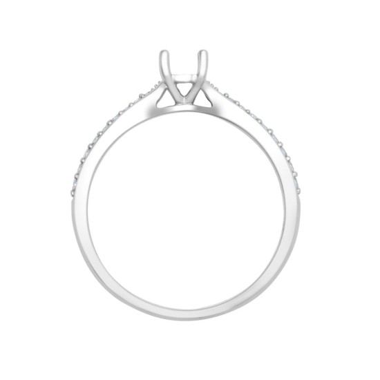 950 Platinum Gold 0.12ct Natural Diamond Pav?-set Wed-fit Ring Mount + 0.25ct Diamond