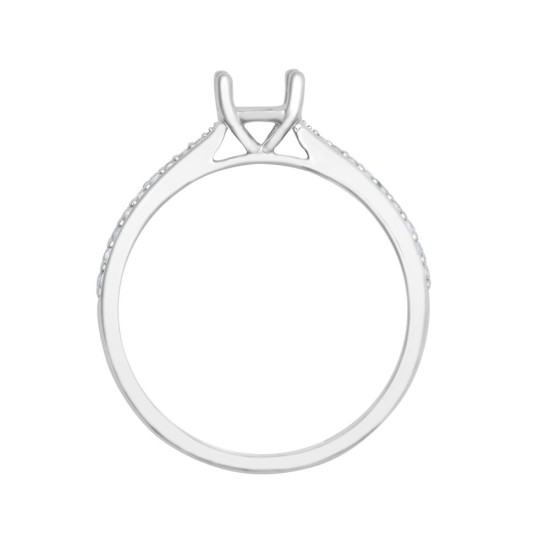 950 Platinum Gold 0.12ct Natural Diamond Pav?-set Wed-fit Ring Mount + 0.50ct Diamond
