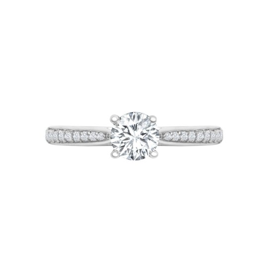 950 Platinum Gold 0.12ct Natural Diamond Pav?-set Wed-fit Ring Mount + 0.50ct Diamond