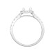 950 Platinum Gold 0.34ct Natural Diamond Micro-set Cushion-shaped Halo and Shoulders Wed-fit Ring Mount + 0.50ct Diamond