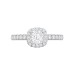 950 Platinum Gold 0.34ct Natural Diamond Micro-set Cushion-shaped Halo and Shoulders Wed-fit Ring Mount + 0.50ct Diamond