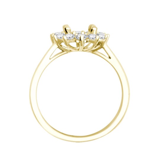 18ct Yellow Gold 0.62ct Natural Diamond Claw-set Cluster Halo Oval Ring - Holds 8x6mm
