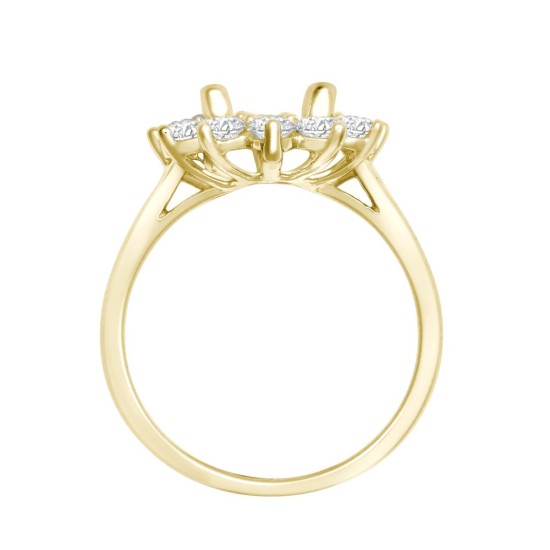 18ct Yellow Gold 0.96ct Natural Diamond Claw-set Cluster Halo Oval Ring - Holds 9x7mm