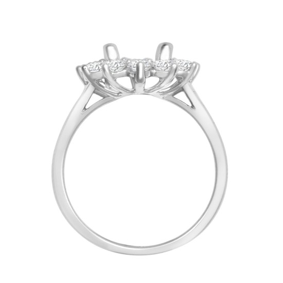 18ct White Gold 0.96ct Natural Diamond Claw-set Cluster Halo Oval Ring - Holds 9x7mm