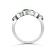 18ct White Gold 0.37cts Natural Diamond 0.71cts Emerald 3 Row Bubble Ring