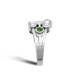 18ct White Gold 0.37cts Natural Diamond 0.71cts Emerald 3 Row Bubble Ring