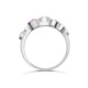 18ct White Gold 0.37cts Natural Diamond 0.45cts Pink Sapphire 3 Row Bubble Ring