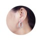 925 Silver CZ Set Hoop Earrings