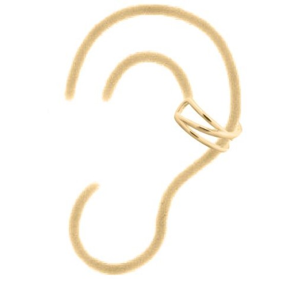 925 Silver Ear Cuff 14ct Gold Plated