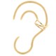 925 Silver Ear Cuff 14ct Gold Plated