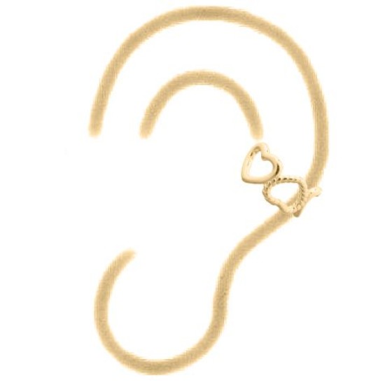 925 Silver Ear Cuff 14ct Gold Plated