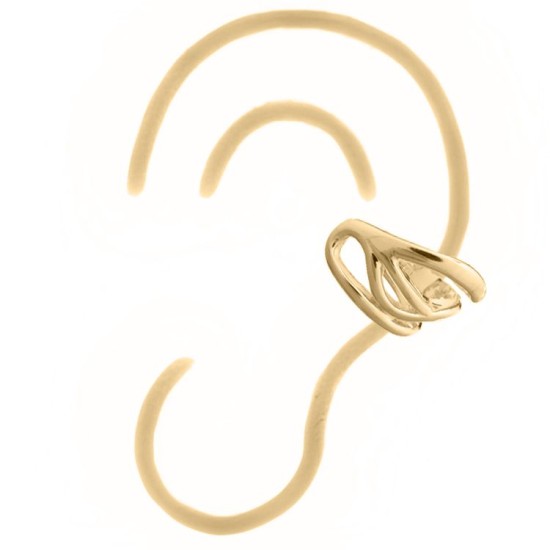 925 Silver Ear Cuff 14ct Gold Plated