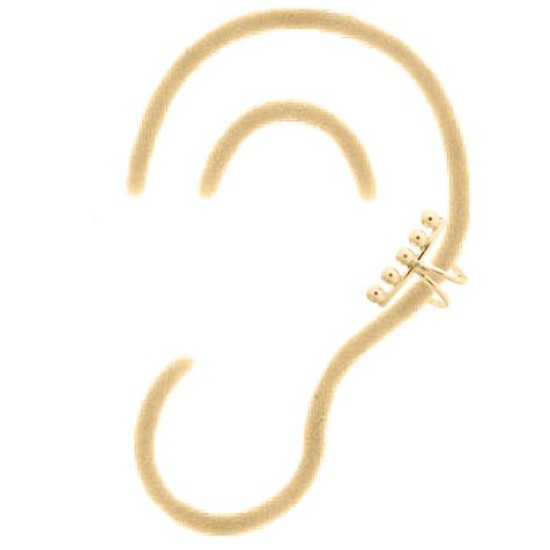 925 Silver Ear Cuff 14ct Gold Plated