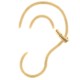 925 Silver Ear Cuff 14ct Gold Plated