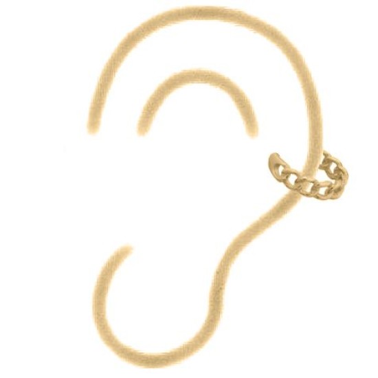 925 Silver Ear Cuff 14ct Gold Plated