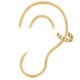 925 Silver Ear Cuff 14ct Gold Plated