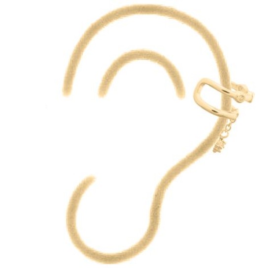 925 Silver 14ct Gold Plated CZ Set Ear Cuff