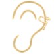 925 Silver 14ct Gold Plated CZ Set Ear Cuff