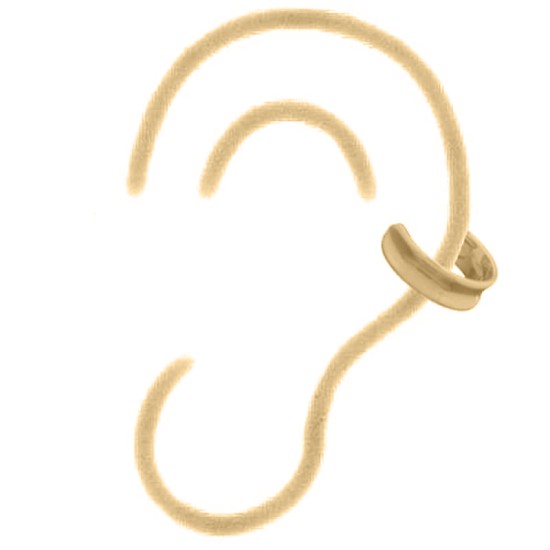 925 Silver Ear Cuff 14ct Gold Plated