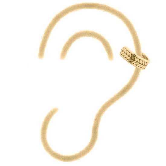 925 Silver Ear Cuff 14ct Gold Plated