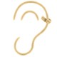 925 Silver Ear Cuff 14ct Gold Plated