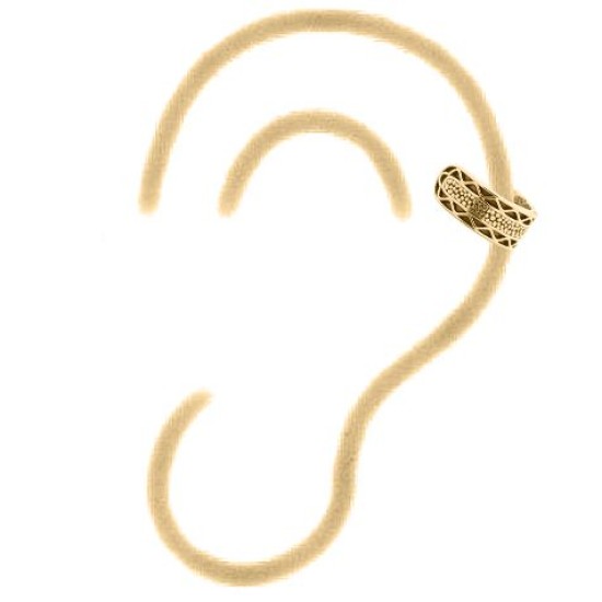 925 Silver Ear Cuff 14ct Gold Plated