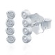 925 Silver Stud Earrings - CZ Set