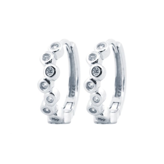 925 Silver Rhodium Plated CZ Set Earrings