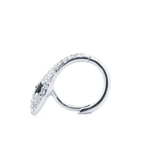 925 Silver Rhodium Plated CZ Set Snake Earrings