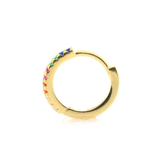 925 Silver 14ct Gold Plated CZ Set Earrings